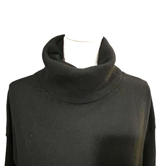 Sweet Romeo Black High-Low Turtleneck Sweater MEDIUM Lagenlook Minimalist - Picture 2 of 11